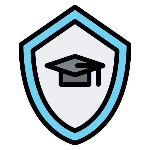 Insurance shield graduation protection icon Insurance shield graduation protection icon