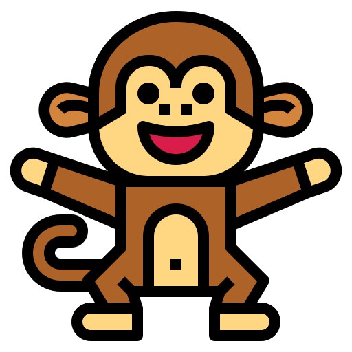 Monkey animal primate wildlife icon