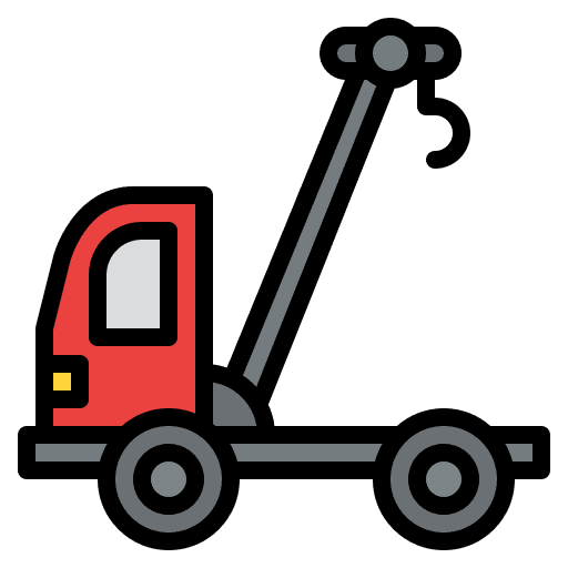 Tow truck crane truck car insurance icon Tow truck crane truck car insurance icon