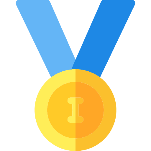 Badge first prize insignia sports and competition icon