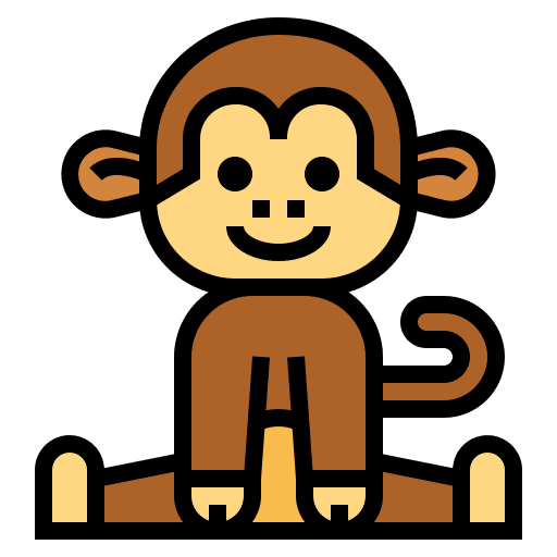 Monkey animal primate mammal icon