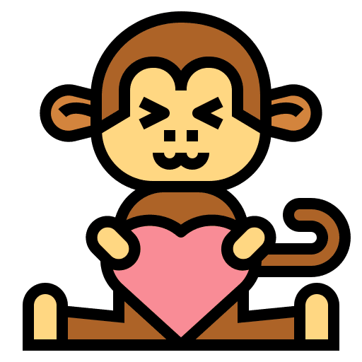 Monkey animals love monkey icon Monkey animals love monkey icon
