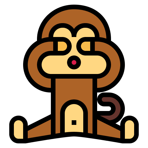 Monkey primate mammal animal icon