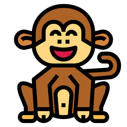 Monkey primate wildlife animal icon