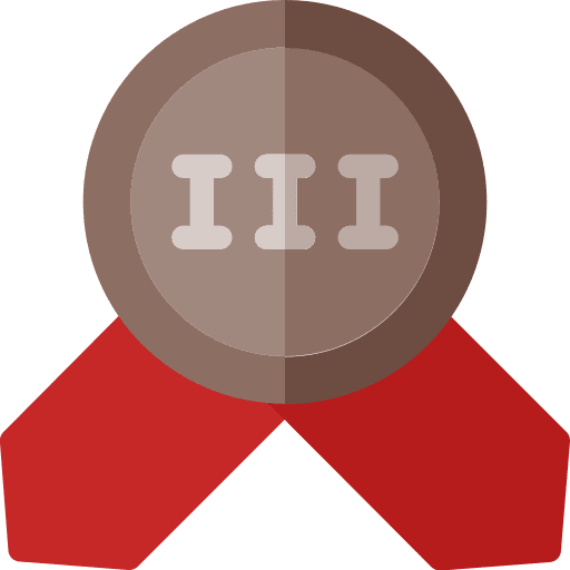 Medal rewards third place insignia icon