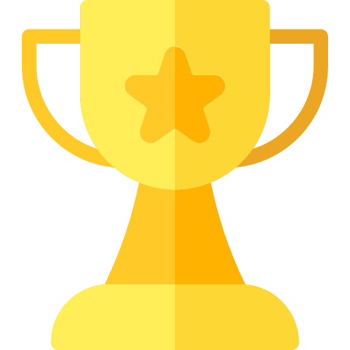 Reward trophy cup star icon
