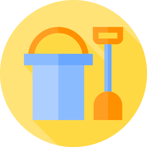 Bucket kid and baby beach summer icon