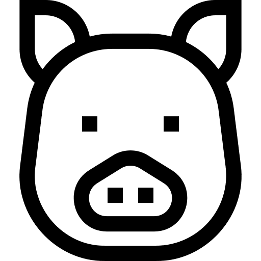Pig livestock food and restaurant farm icon