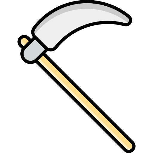 Scythe equipment gardening tool farming and gardening icon Scythe equipment gardening tool farming and gardening icon