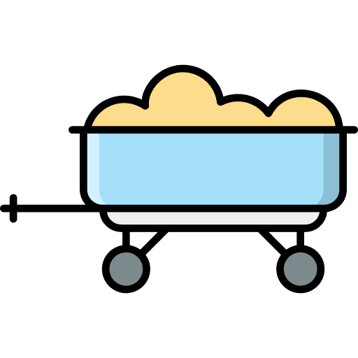 Trailer farming tools grain farming and gardening icon