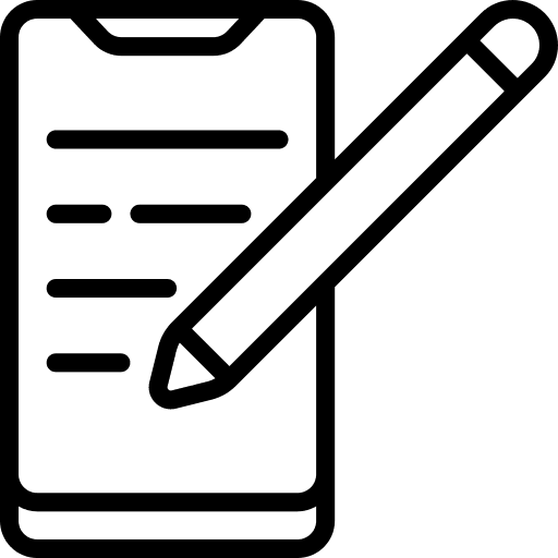 Smartphone write notepad smartphone icon