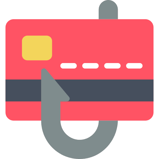 Credit card stealing phishing scam icon