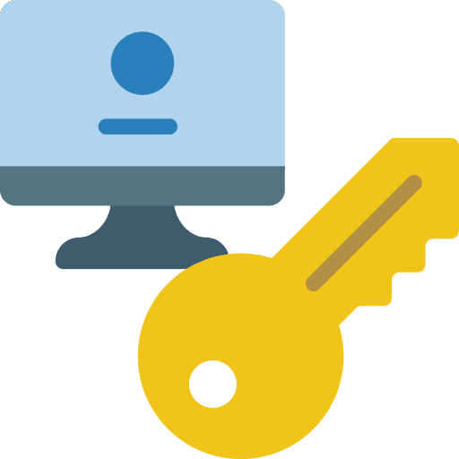Desktop computer user computer password icon