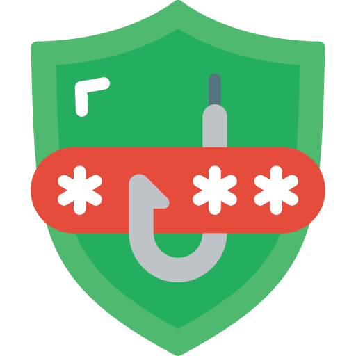 Shield bait phishing password icon