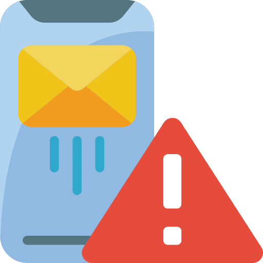 Smartphone warning mail smartphone icon