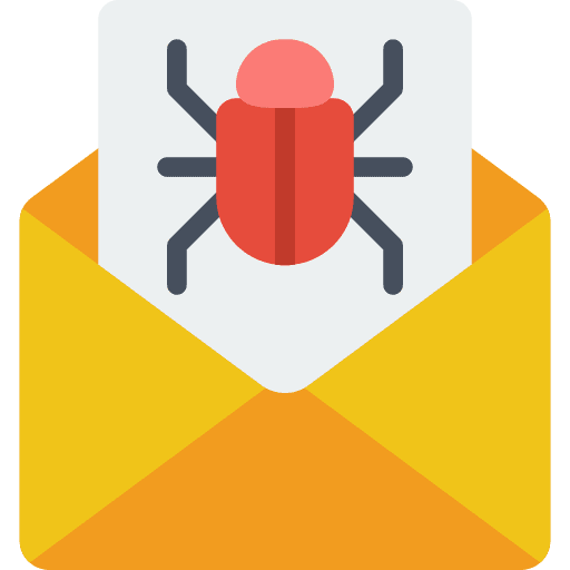 Mail email bugged virus icon