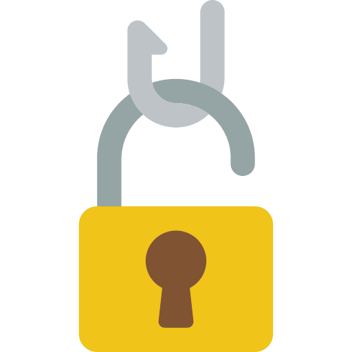 Padlock personal information unlock malware icon