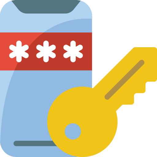 Smartphone key access keylogger icon