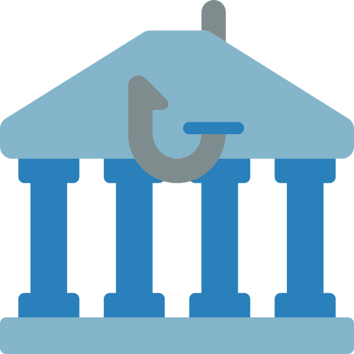 Bank security hook malware icon