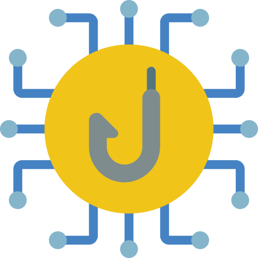 Connection phishing security attack icon