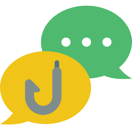 Speech bubbles phishing hook personal information icon