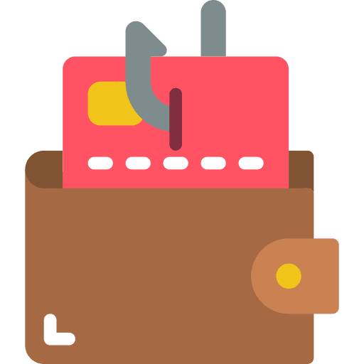 Wallet hacker fraud credit card icon