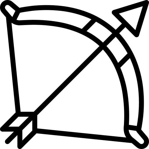 Bow and arrow bow and arrow miscellaneous archer icon