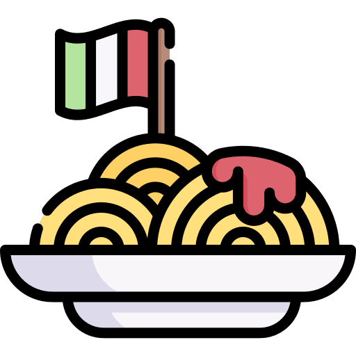 Pasta italian food gastronomy cuisine icon
