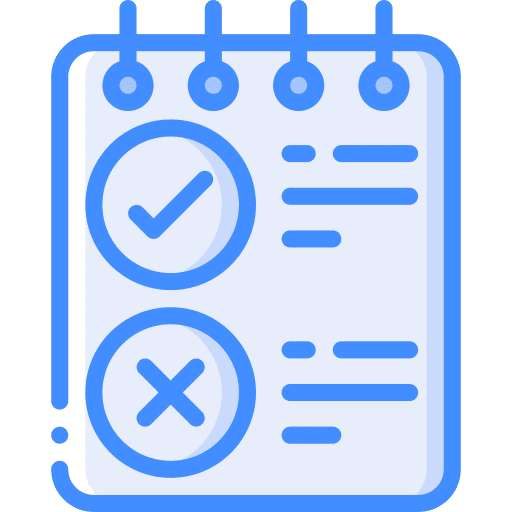 Check list cross mark tick clipboard icon