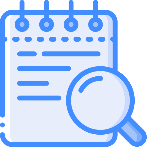 Magnifying glass ui find notepad icon