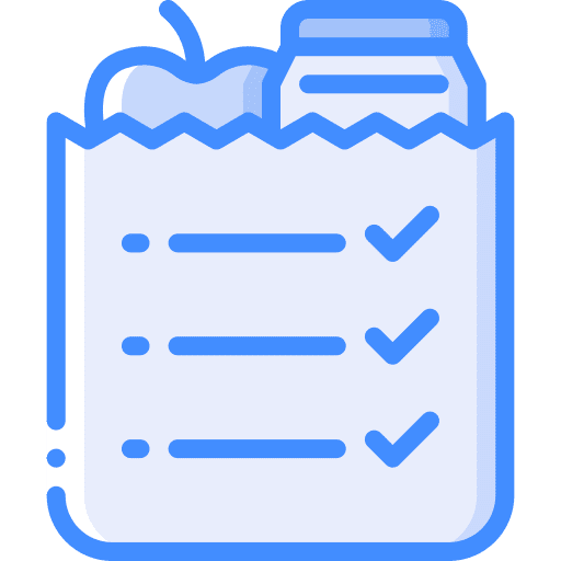 Shopping list check mark checking shopping list icon