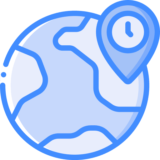Location clock globe location icon