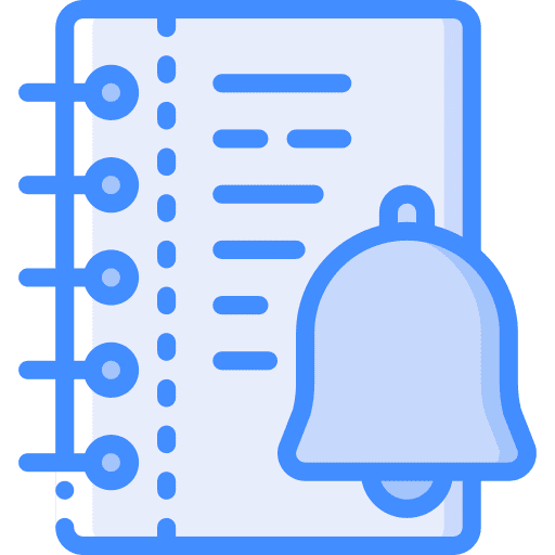 Bell notification bell clipboard note icon