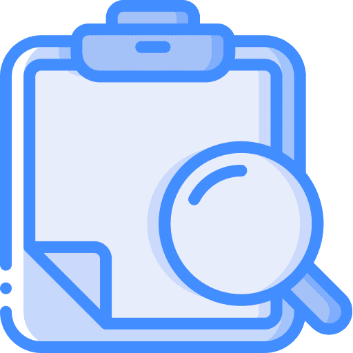 Clipboard search pencil notes icon