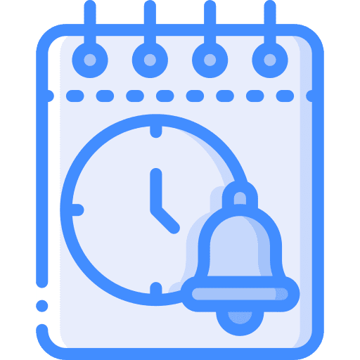 Notepad alert clock deadline icon