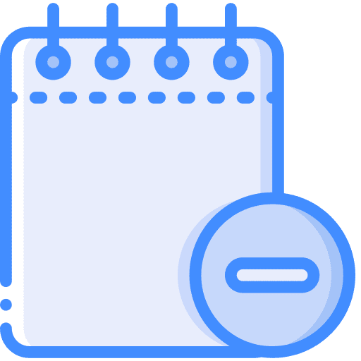 Notepad remove minus notepad icon