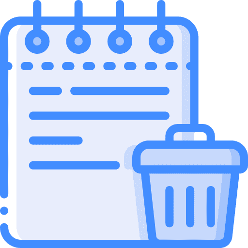 Trash can note files and folders notebook icon