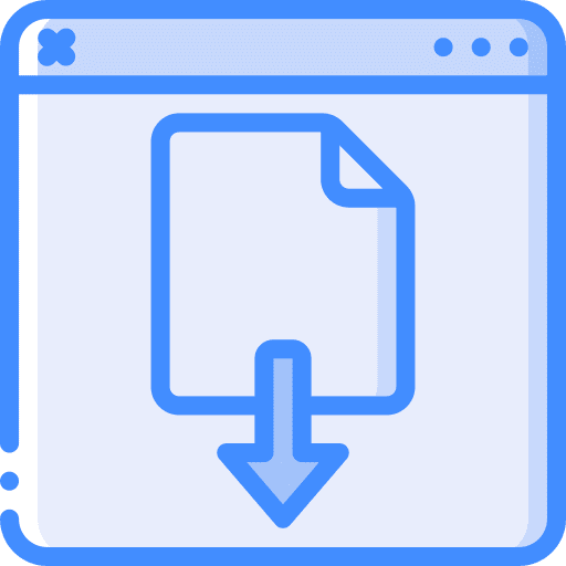 Web browser down arrow download note icon