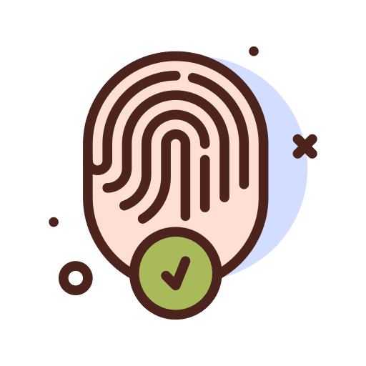 Fingerprint approve security identification icon
