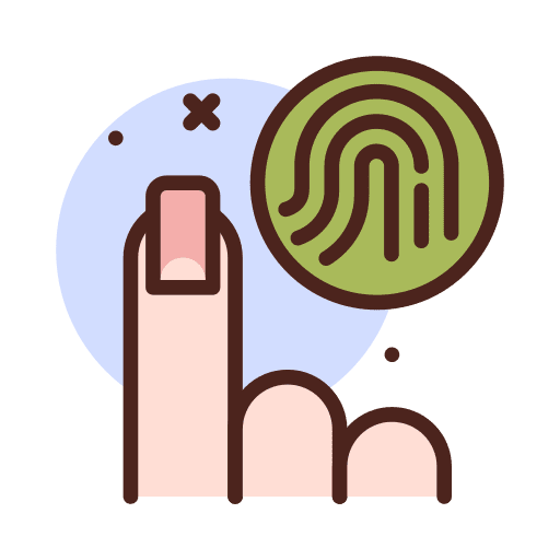 Fingerprint hand identification security icon Fingerprint hand identification security icon