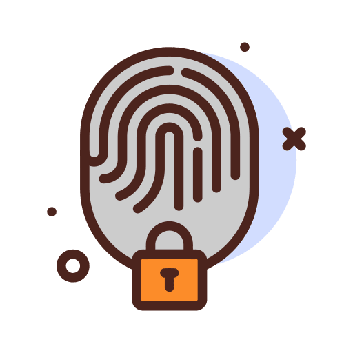Lock denied fingerprint security icon