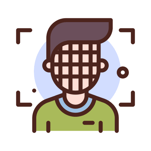 Face scan security identification man icon Face scan security identification man icon