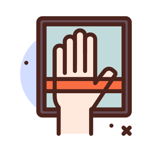 Hand identification scanning security icon Hand identification scanning security icon