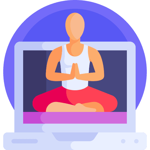 Meditation exercise laptop meditation icon