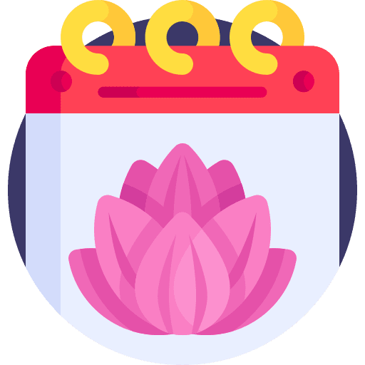 Calendar time yoga lotus icon Calendar time yoga lotus icon