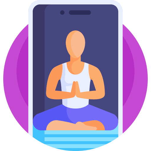 Meditation wellness people smartphone icon Meditation wellness people smartphone icon