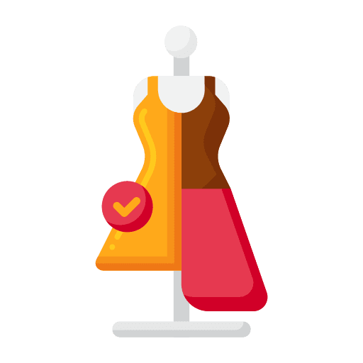 Asymmetrical mannequin garment asymmetrical icon