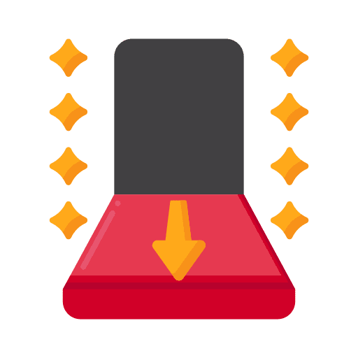 Catwalk runway show arrow icon