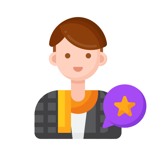 Influencer communications avatar man icon