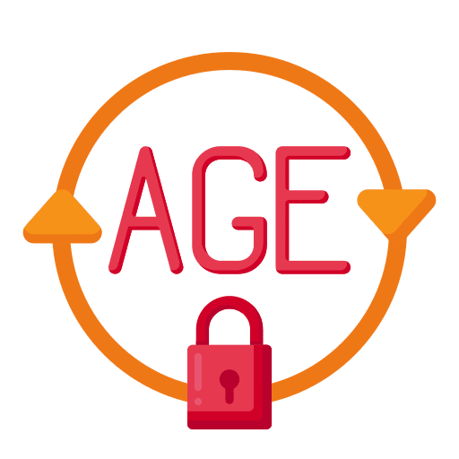 Age limit age limit restriction padlock icon